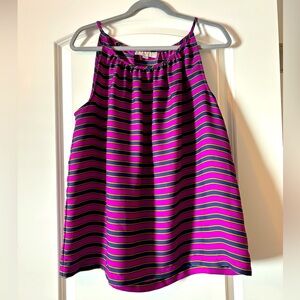 Ann Taylor LOFT - purple striped tank blouse. Size L